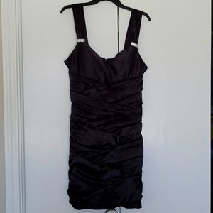 Bisou Bisou Black Ruched Cocktail Dress